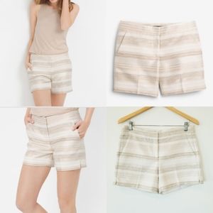 White House Black Market WHBM Women's Tweed Stripe Shimner Woven Shorts NWOT